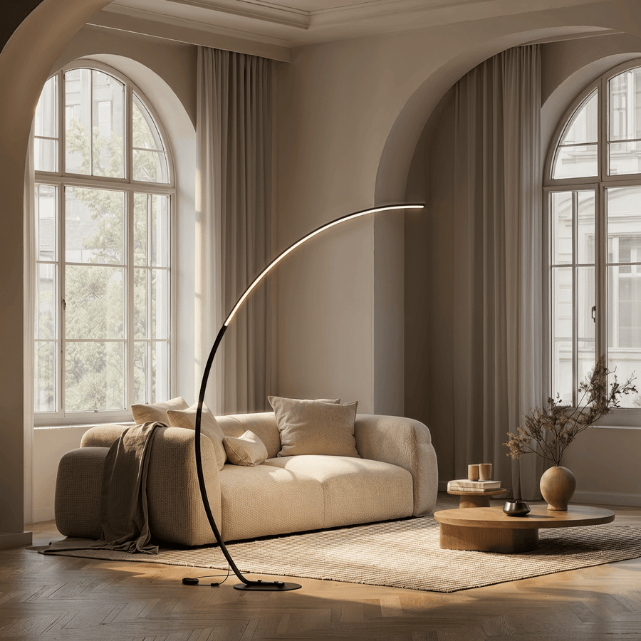 Olverai Crescent Arc LED Floor Lamp