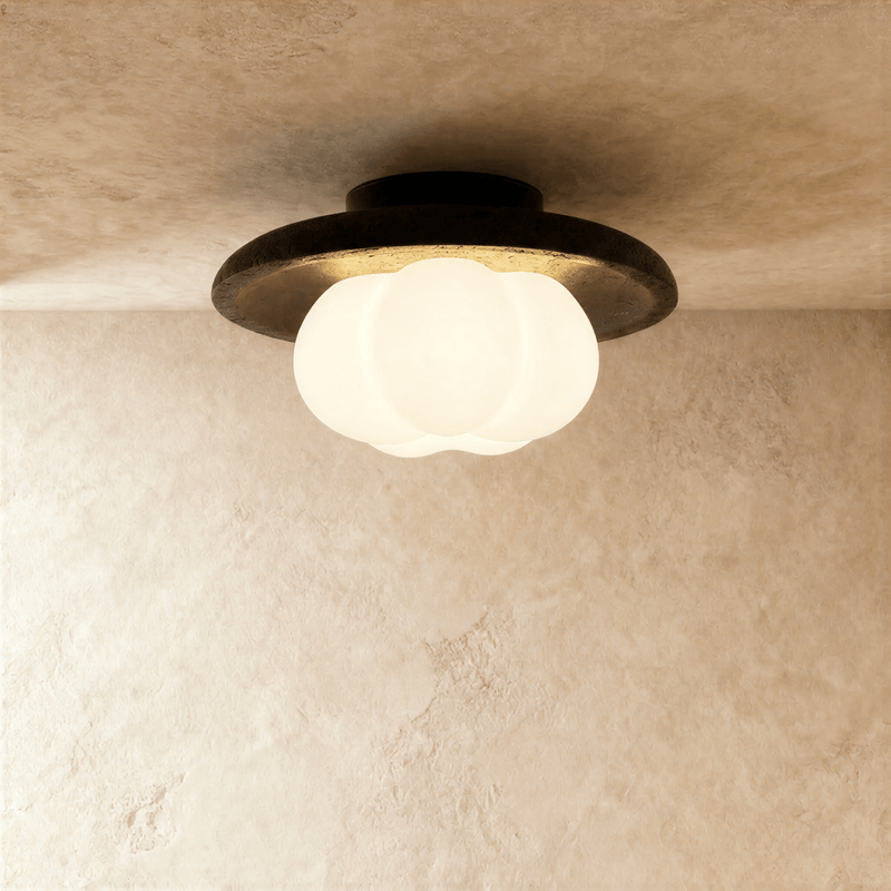 Olverai Veyra Black Travertine Cloud Ceiling Light