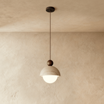 Olverai Nerava Travertine & Walnut Pendant Light