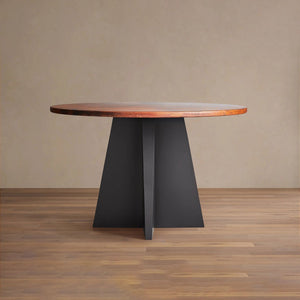 Olverai Varex Hand-Hammered Metal Round Dining Table