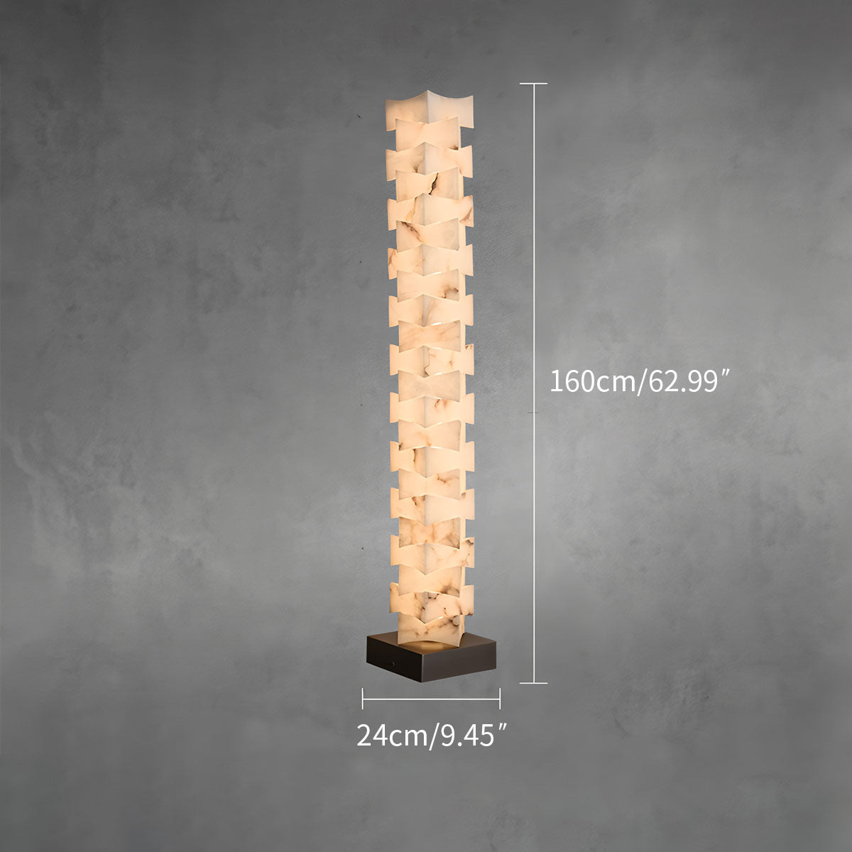 Creative Stacked Spanish Alabaster Squares Floor Lamp