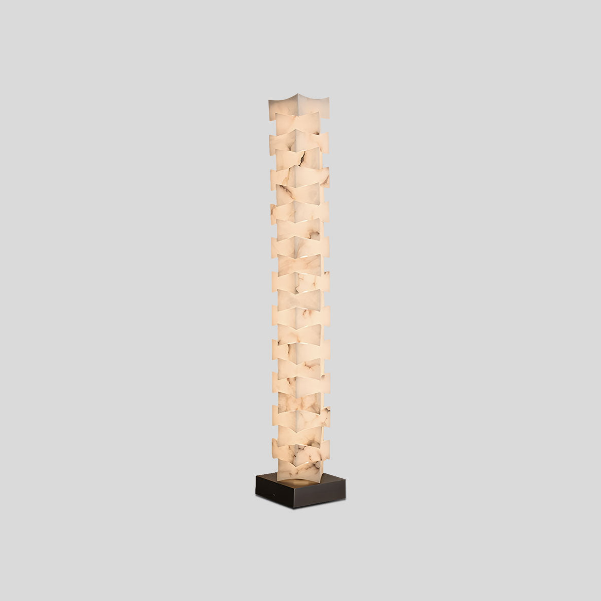 Creative Stacked Spanish Alabaster Squares Floor Lamp