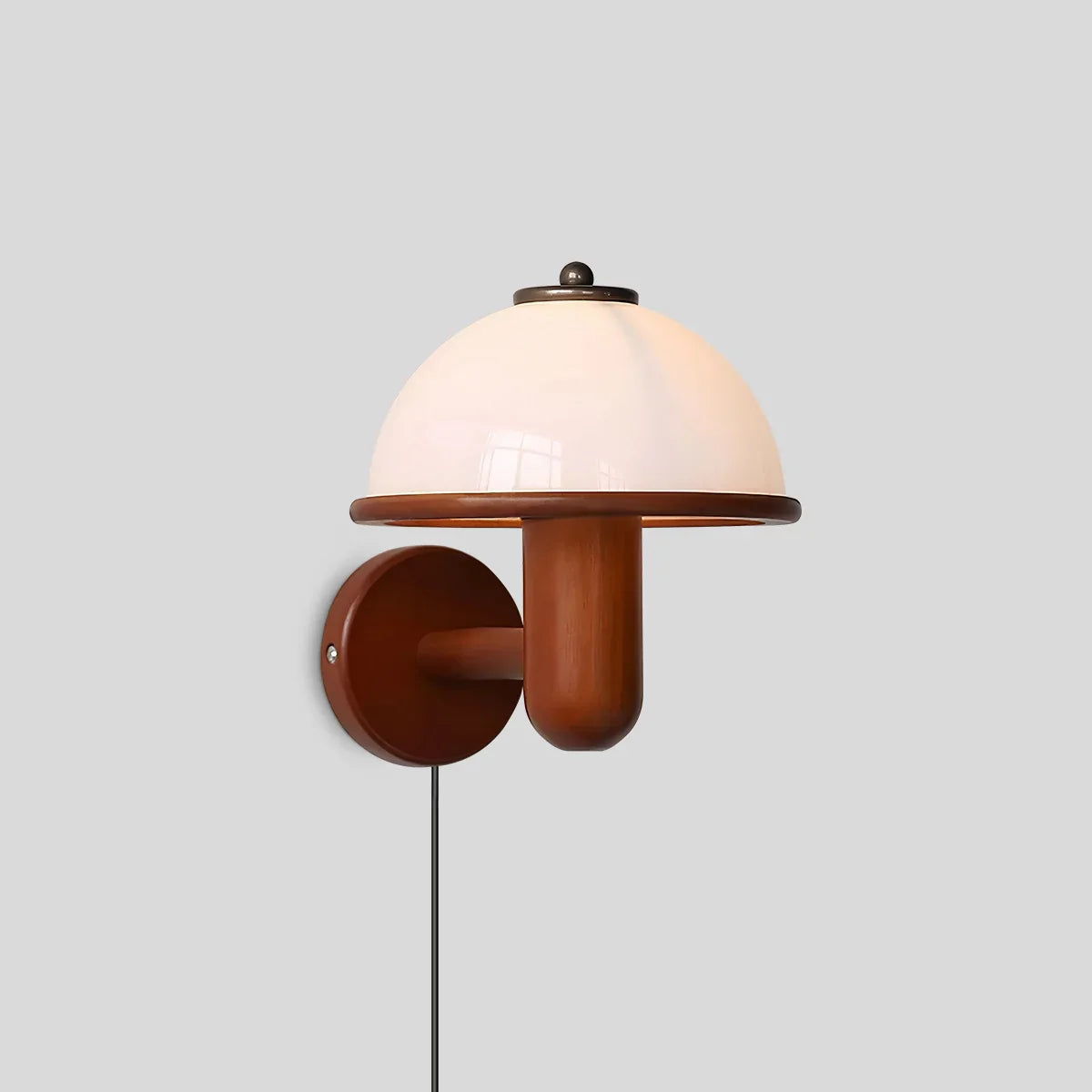 Mushroom-Shaped Wooden Wall Lamp